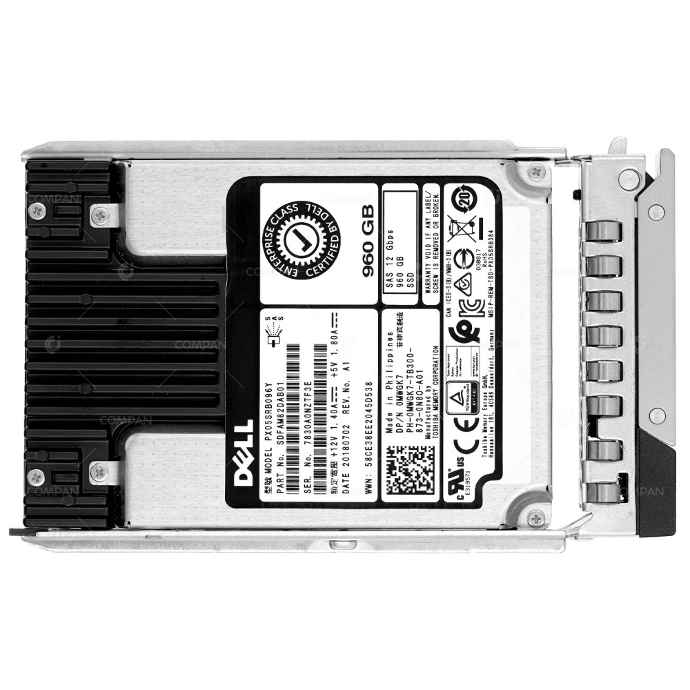 MWGK7-G14 DELL 960GB 12G SSD SAS 2.5 SFF G14 0MWGK7, PX05SRB096Y